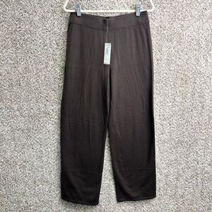 Eileen Fisher Pants Women's Small Brown Stretch Cotton Spa Wear Straight Leg NWT